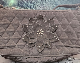 Vera Bradley Classic micro fiber Gigi Baguette  Evening  purse with flower design