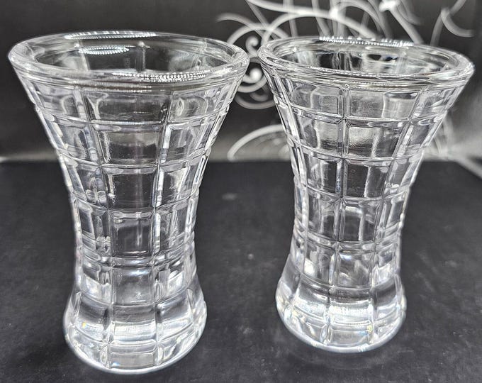 Set of 2 Mikasa Mini Prisma Crystal Vase Mini Vase T YZ13-609 like new 3-3/4" F1/20
