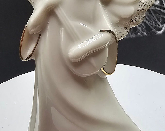 Mikasa Brand Porcelain Angel Christmas Ornament Off-White & Gold-5803 F2/45