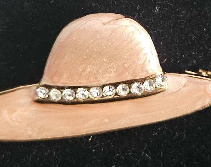 Color Mates Enamel Hat pin Brooch With Crystal band, (Closet)
