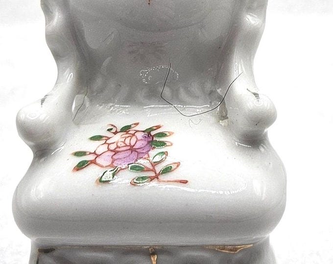 VTG Japan Floral Chair Figurine Small Ceramic C2/13