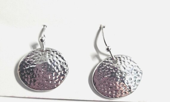 Sterling Hammered Disk Earrings (Box)