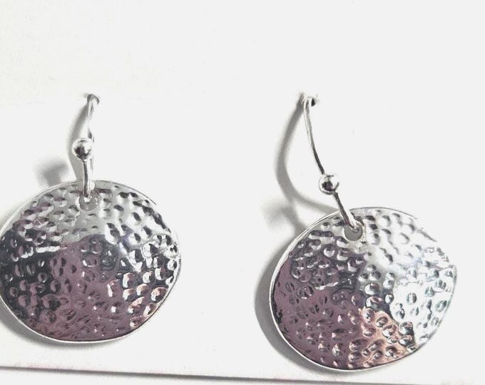 Sterling Hammered Disk Earrings (Box)