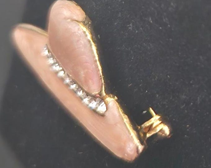 Color Mates Enamel Hat pin Brooch With Crystal band, (Closet)