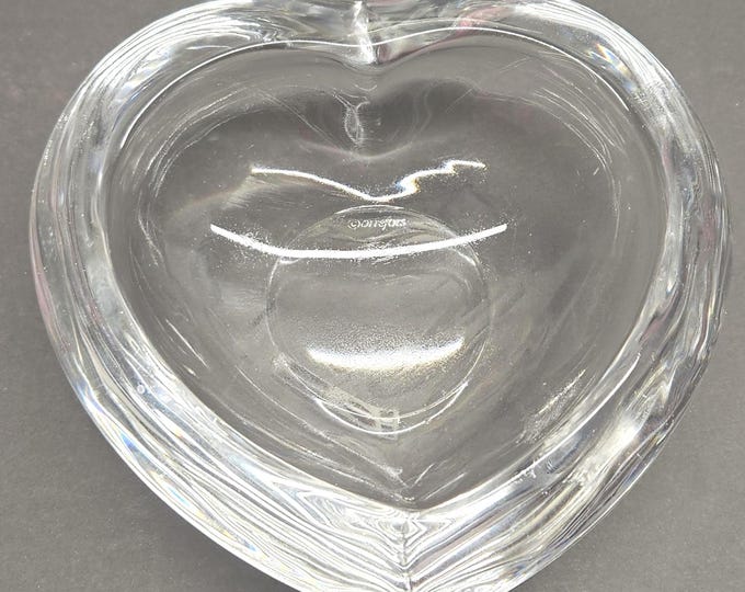 Vintage Orrefors Clear Crystal Heart-Shaped Dish from Sweden. C5/15