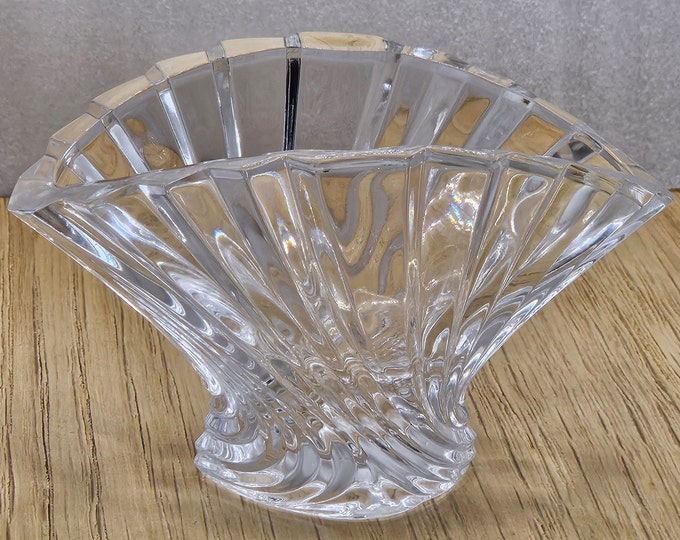 Vintage  Mikasa Flair Bowl “Flores” Votive Cut Crystal Swirl Pattern 2.75” C7/14