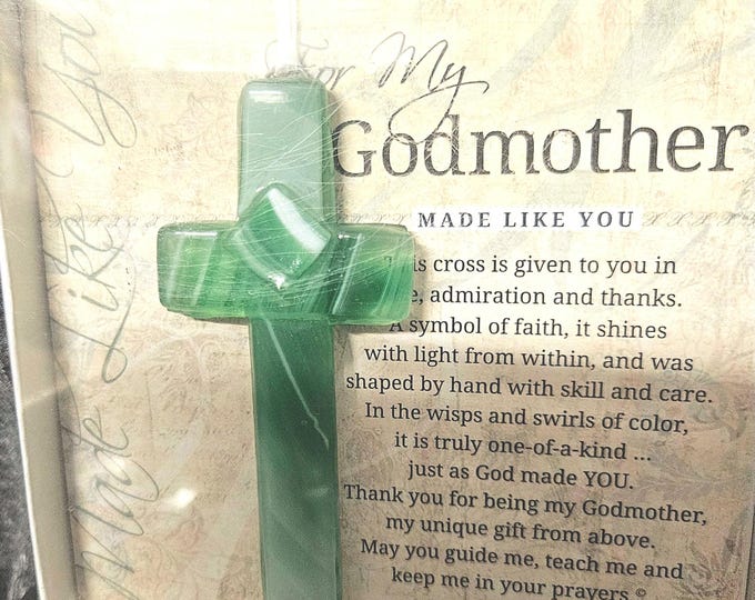 My God Mother Cross handmade glass, Made like you ! D4/47