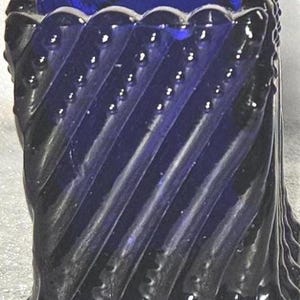 1972 Vintage Cobalt Blue Glass Toothpick Holder