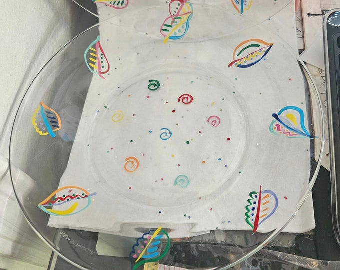 Rare Hand Painted Plates: Indonesian Decor, Set of 2 (8 inch)