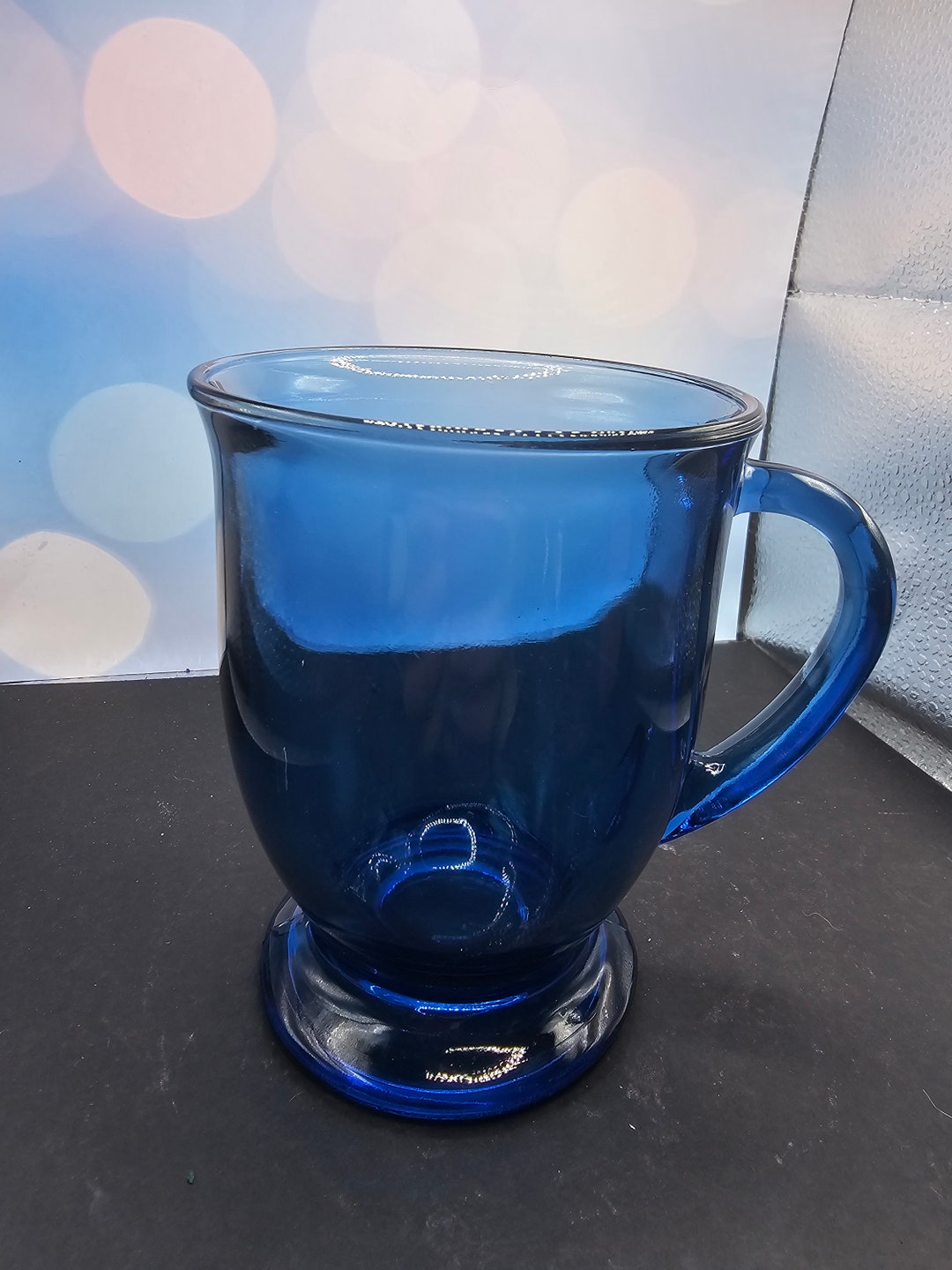 Vintage Anchor Hocking Blue Glass Mug F6/25 Etsy