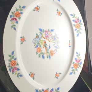 Vintage Aladdin Fine China OCCUPIED JAPAN Platter~ Bird in Center/Flowers F3/27