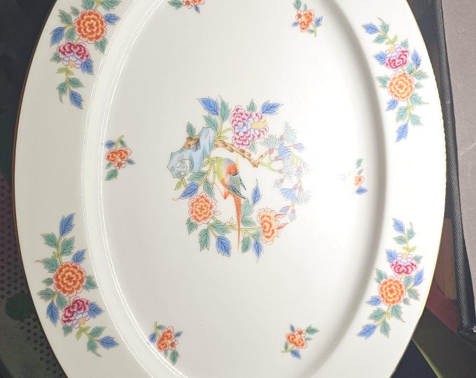 Vintage Aladdin Fine China OCCUPIED JAPAN Platter~ Bird in Center/Flowers F3/27