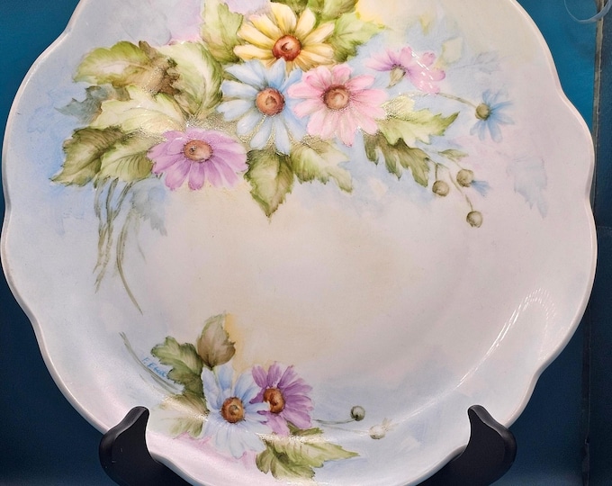 Vintage F. Ebert hand painted dinner plate signed C4/10