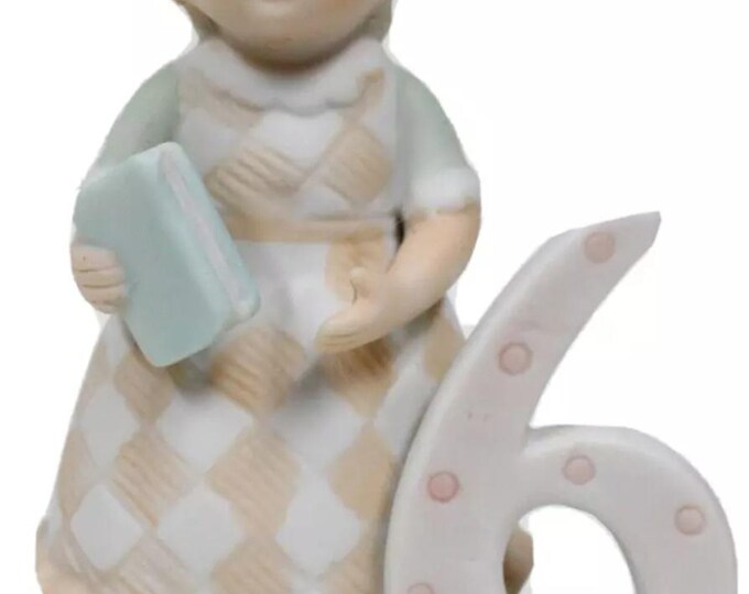 Vintage Lefton Christopher Collection Birthday Girl Figurine Age 6 1982, Retro Girl Figure, Birthday Gift, Collectible Figurine, Retro C7/18