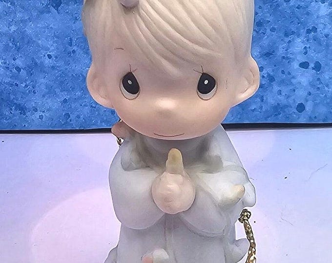Vintage 1985 Precious Moments - Enco may your Christmas be Delightful Samuel J Butcher A9/15