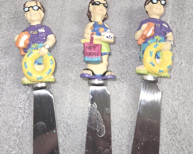 Vintage 1998, 3-piece Bost Wear House  cheese spread" Surfs up"(shelf)