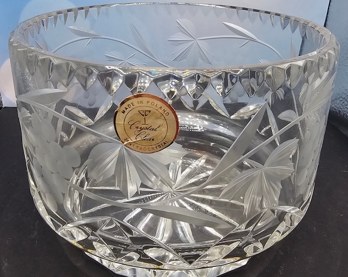 Vintage Crystal Clear 24% Leaded Crystal Bowl with Sticker F8/07