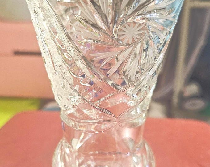 Rare Russian 4.5 inch Vase with Wheel Cut Crystal C10/14