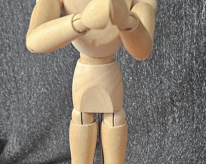 Vintage Artists Dummy Wooden Manequin Standing on wood base adjustable figurine A3/13