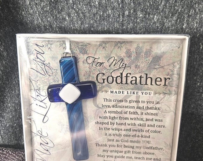 My Godfather or Mother, Cross handmade glass, made like you! D4/47