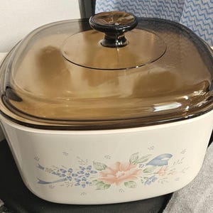 Vintage Corning Ware 3-Liter Casserole Dish With Brown Pyrex Lid B8/5