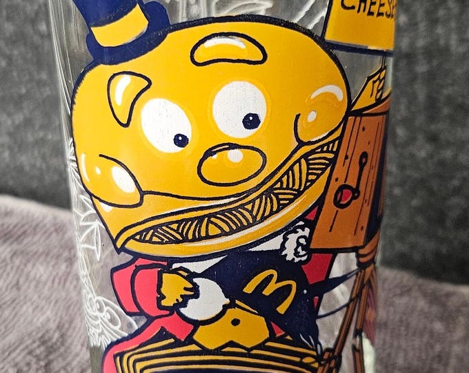 Vintage McDonalds Mayor McCheese “Say Cheeseburger” drinking glasses D4/6