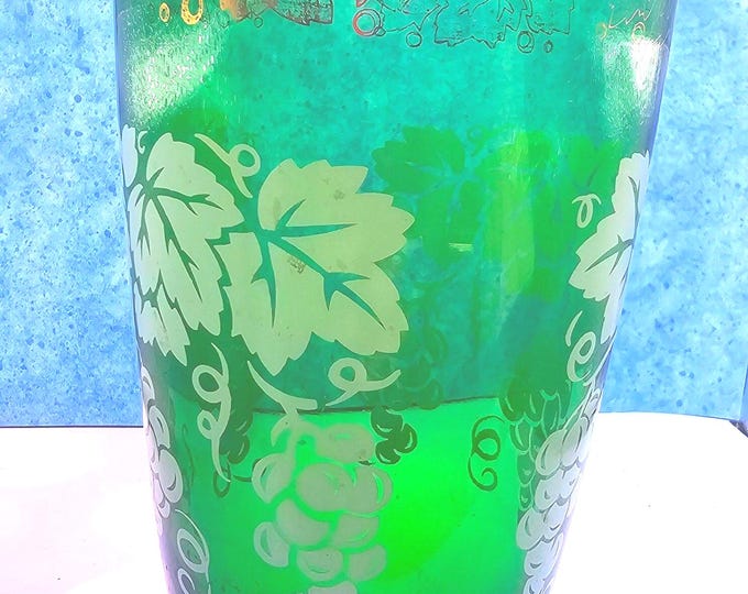 Vintage Anchor  Fire King Forest Green  Tumbler A9/10