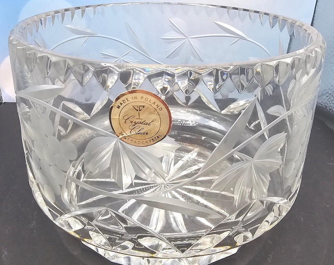 Vintage Crystal Clear 24% Leaded Crystal Bowl with Sticker F8/07