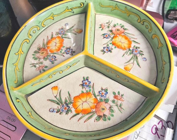 Vintage 1920 Moriyama Ceramic Hand-Painted Plate, Made in Japan, C10/30.