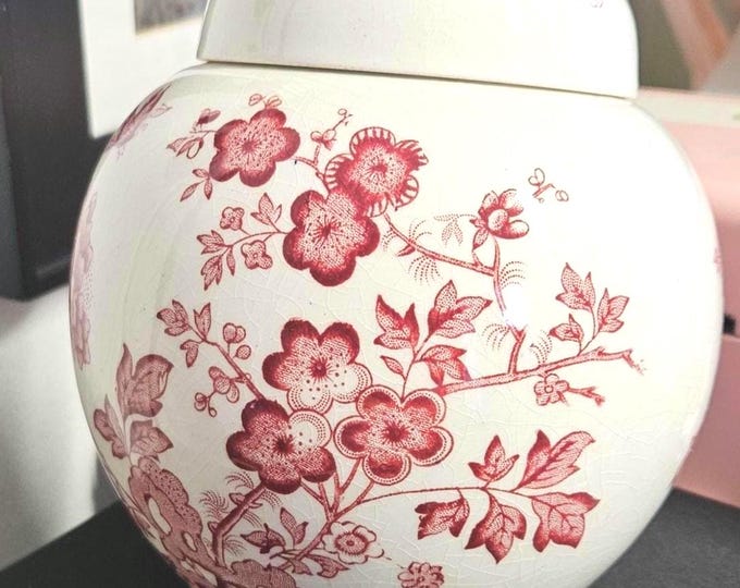 Masons Ironstone Manchu Ginger Jar Pink rose F5/6