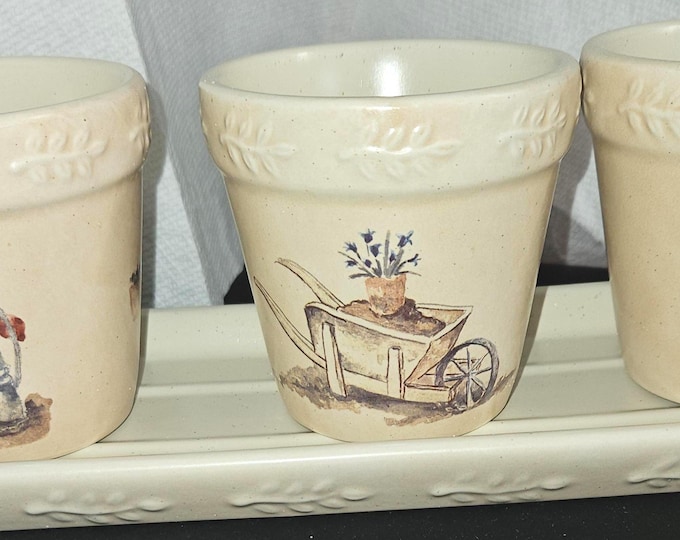 Summer fields set of 3 flower pots with tray Snoma B7/14