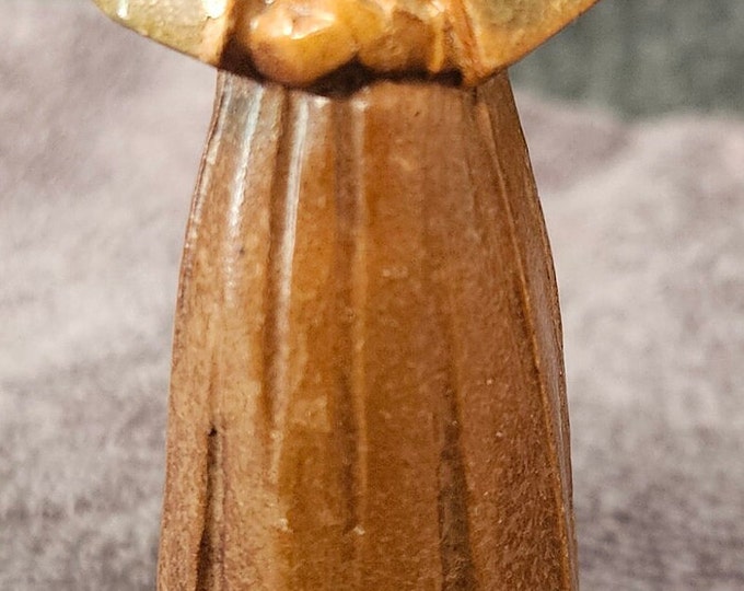 Vintage Wood Composite Priscilla Nun Woman Figurine 4" Tall D4/19