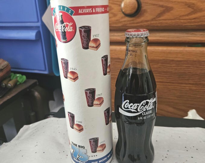 Collectors 8oz Coca Cola-White Castle 75th Commemorative Bottle-Storage Can. Rare B3/6