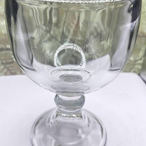 Large clear glass goblet heavy 7in tall F10/17