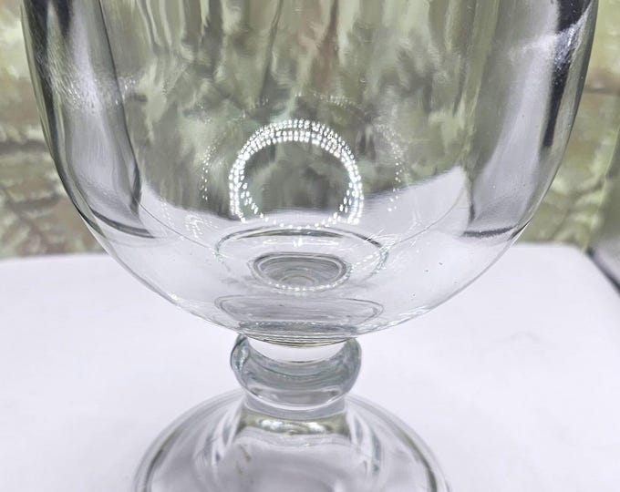 Large clear glass goblet heavy 7in tall F10/17