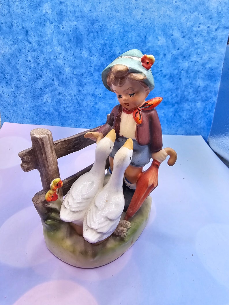 Rare Goebel Hummel Life on the Farm, Erich Stauffer Boy With Two Geese