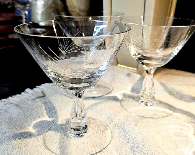 6 Fostoria PINE Liquor Claret & Cordial Set Stem6052 Cut835 Dot Needles B10/4