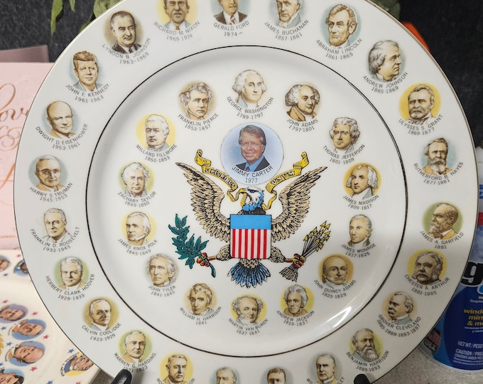Rare Presidents Plate 1997 Jimmy Carter 200 years of presidents 10 1/2 inch C4/36