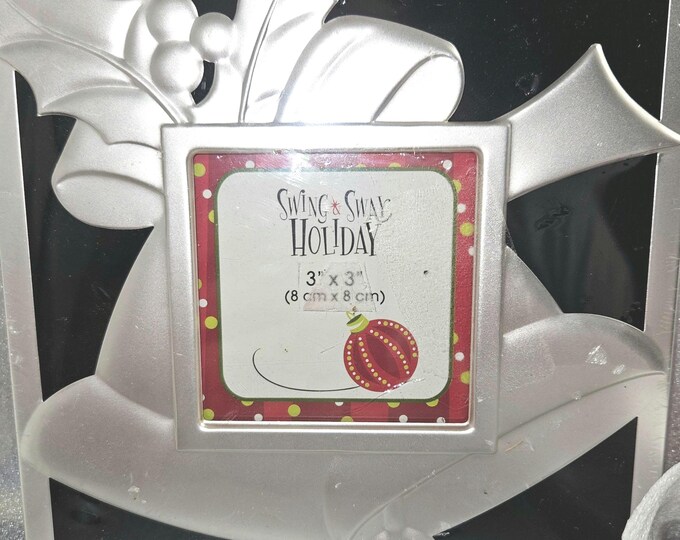 Beautiful Swing & Sway Holiday Silver and black  with Silver bells Picture Frame B4/19