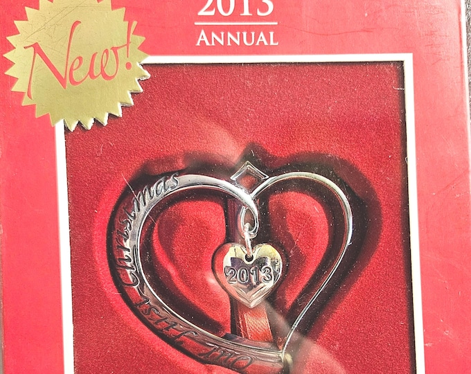 NEW LENOX 2013 Our First Christmas Tree Ornament Silver Plated Heart 2.5 inches NEW C1/20