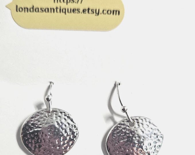 Sterling Hammered Disk Earrings (Box)