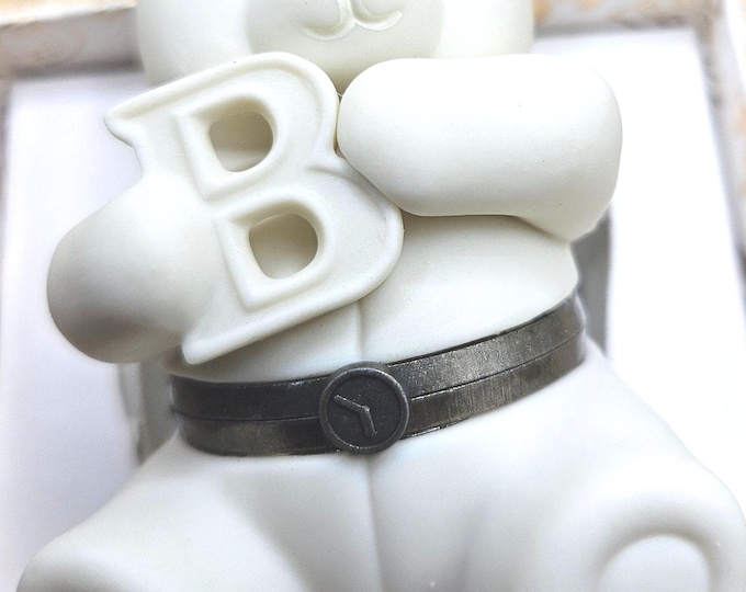 Vintage Hand painted Babies 1st Bear Porcelain Bisque Hinged box Department 56 C9/15