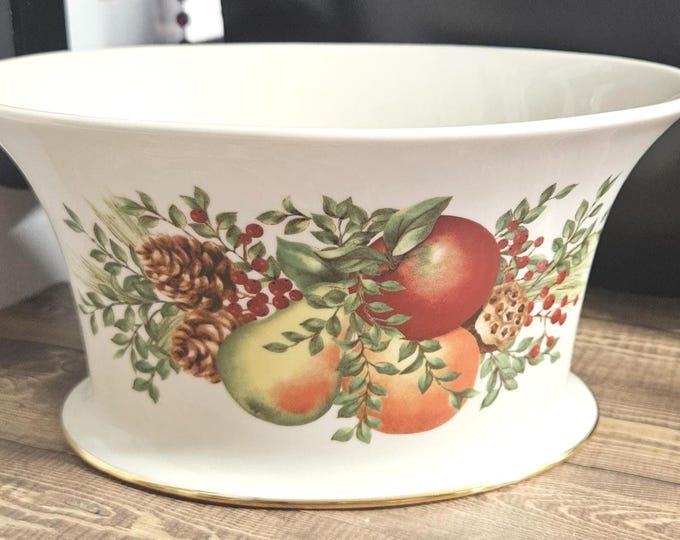 lenox williamsburg boxwood and pine Oval Centerpiece Cachepot A6/15