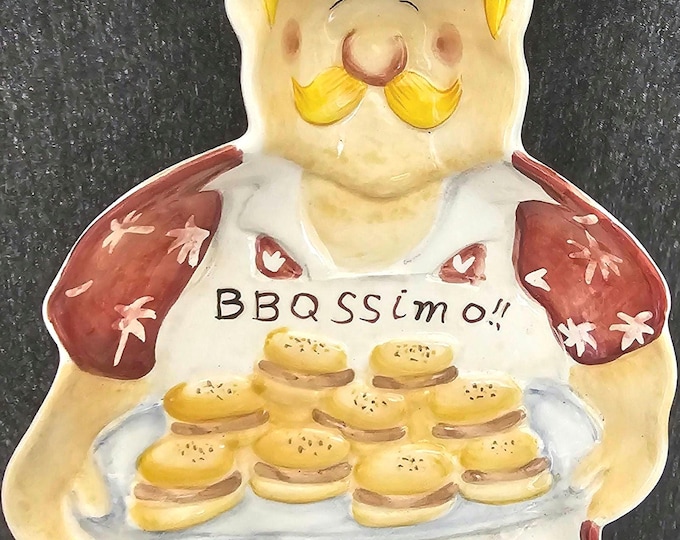 Casamoda BBQ Chefs "BBQS SIMO" Chips and Dip, Large Party Tray/Serving Platter, 16"x9"x2" F3/06