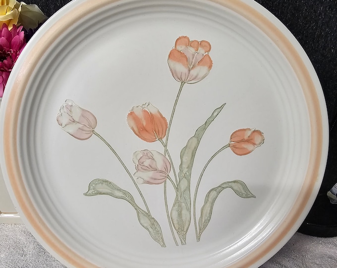 Tulips Peach Platter by Baker Hart & Stuart Erin 12” Serving Plate Platter Japan B9/24