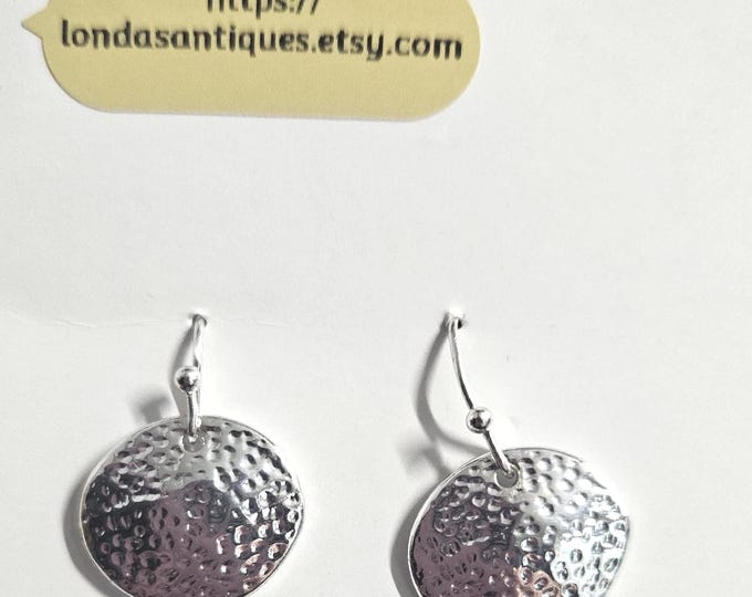 Sterling Hammered Disk Earrings (Box)