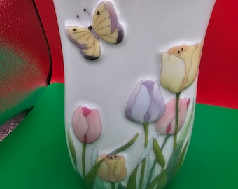 Vaso vintage a forma di farfalla e tulipano B5/10