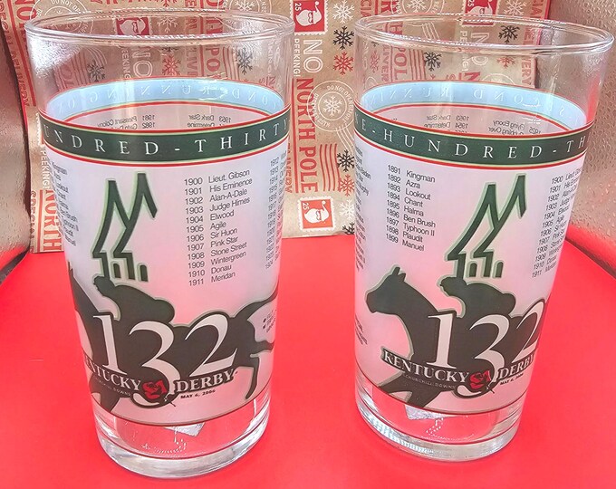 Kentucky Derby Official Glass 2006 132nd Race SET OF 2 B9/13