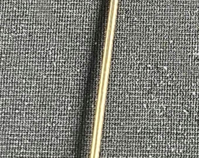 Vintage Gold Heart Hat Pin: Red & White Stone Embellished