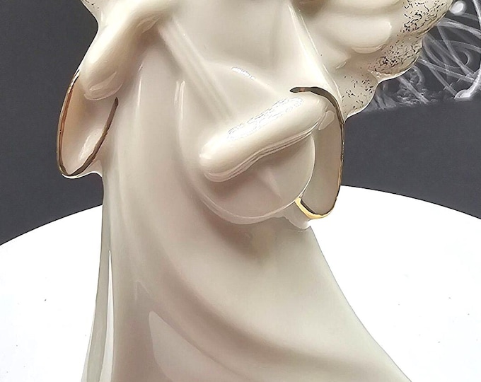 Mikasa Brand Porcelain Angel Christmas Ornament Off-White & Gold-5803 F2/45